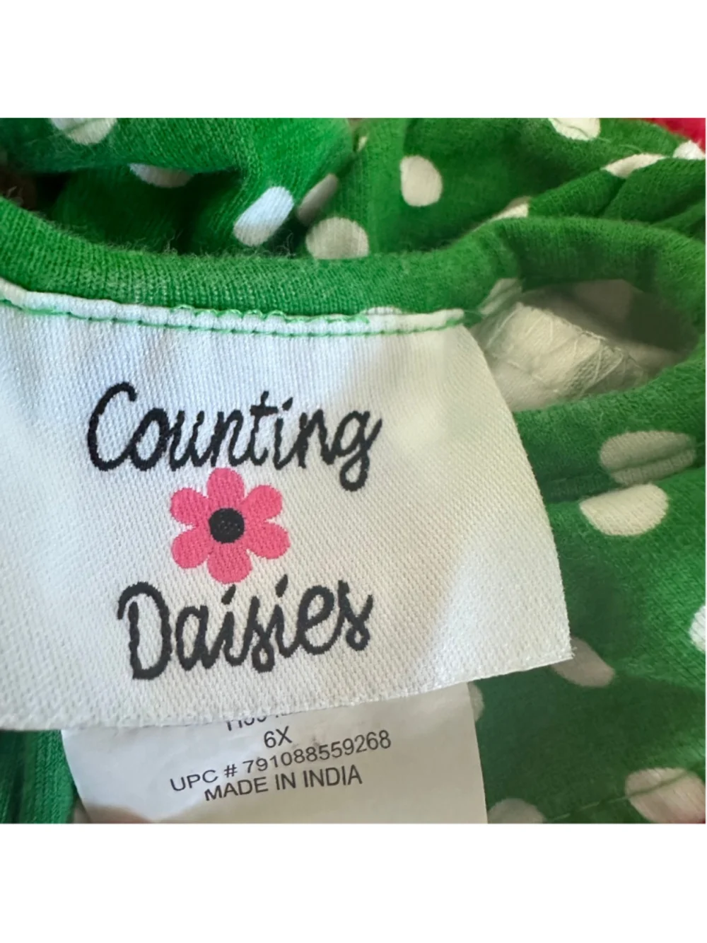 counting daisies christmas dress Girls 6X Green White Santa Shaker Sequins Womens William Morris Mallow